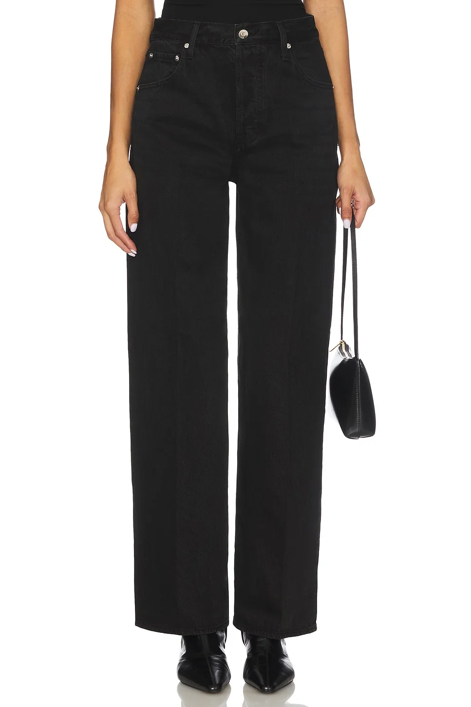 Tate High Rise Bowed Wide Jeans - 1