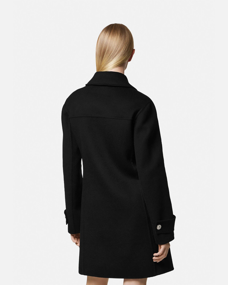 Medusa Checked Double-Breasted Coat 4