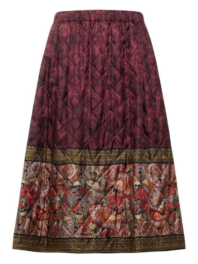 quilted paisley-print skirt 1