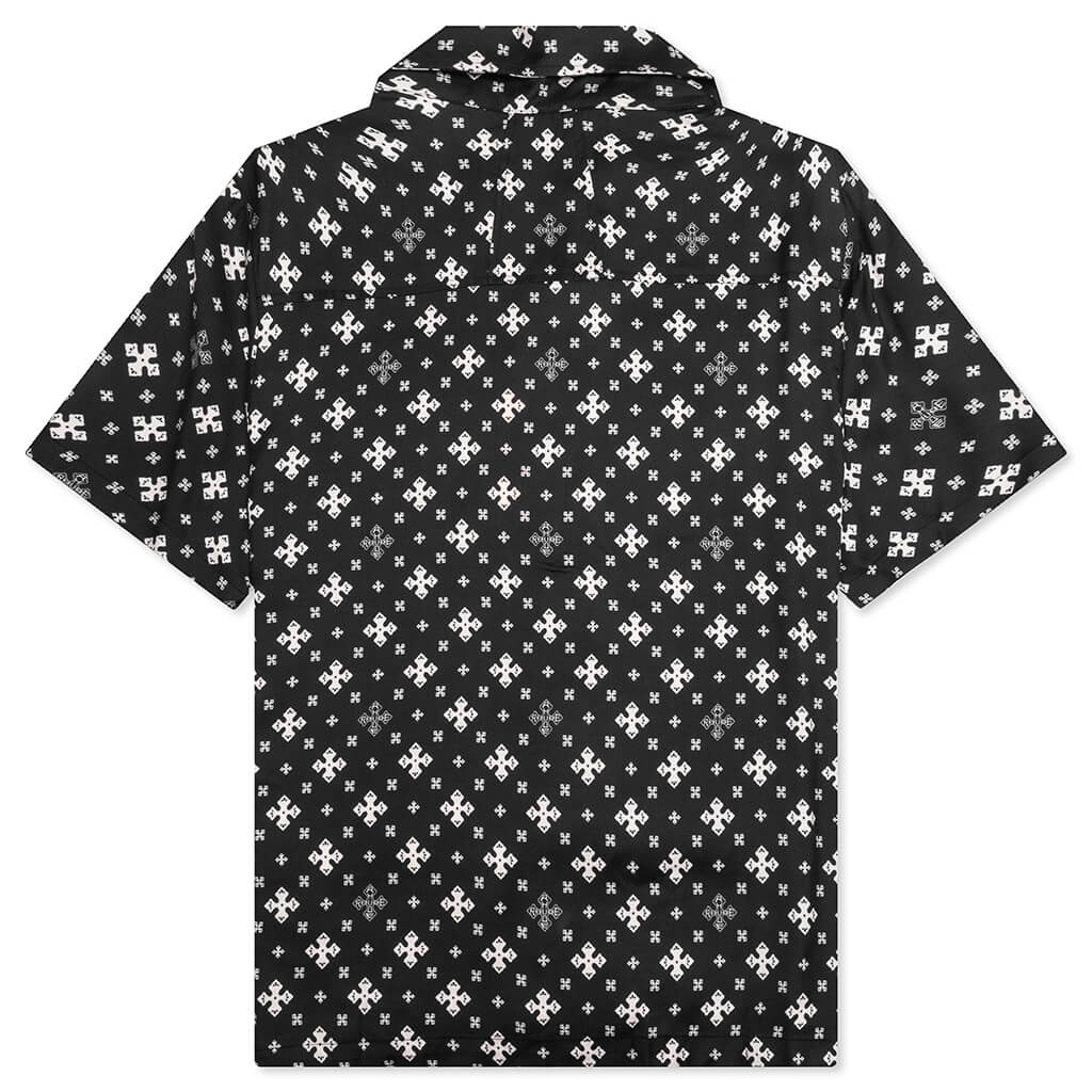 CROSS BANDANA RAYON SHIRT - BLACK/WHITE - 2