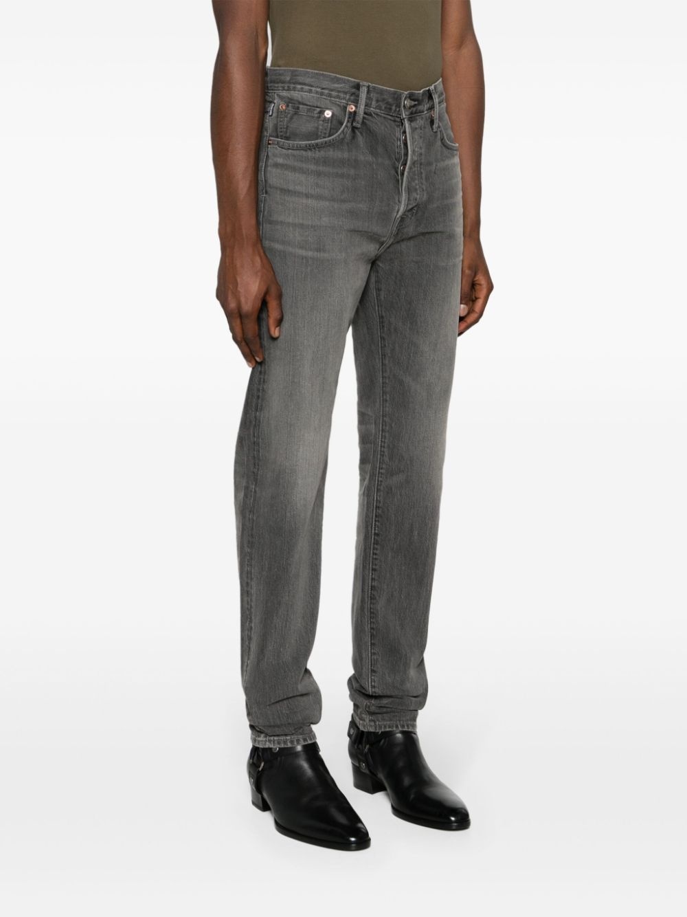 slim-leg cotton jeans - 3