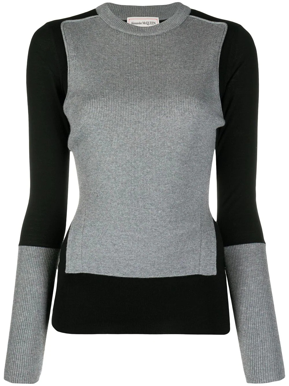 panelled two-tone jumper - 1