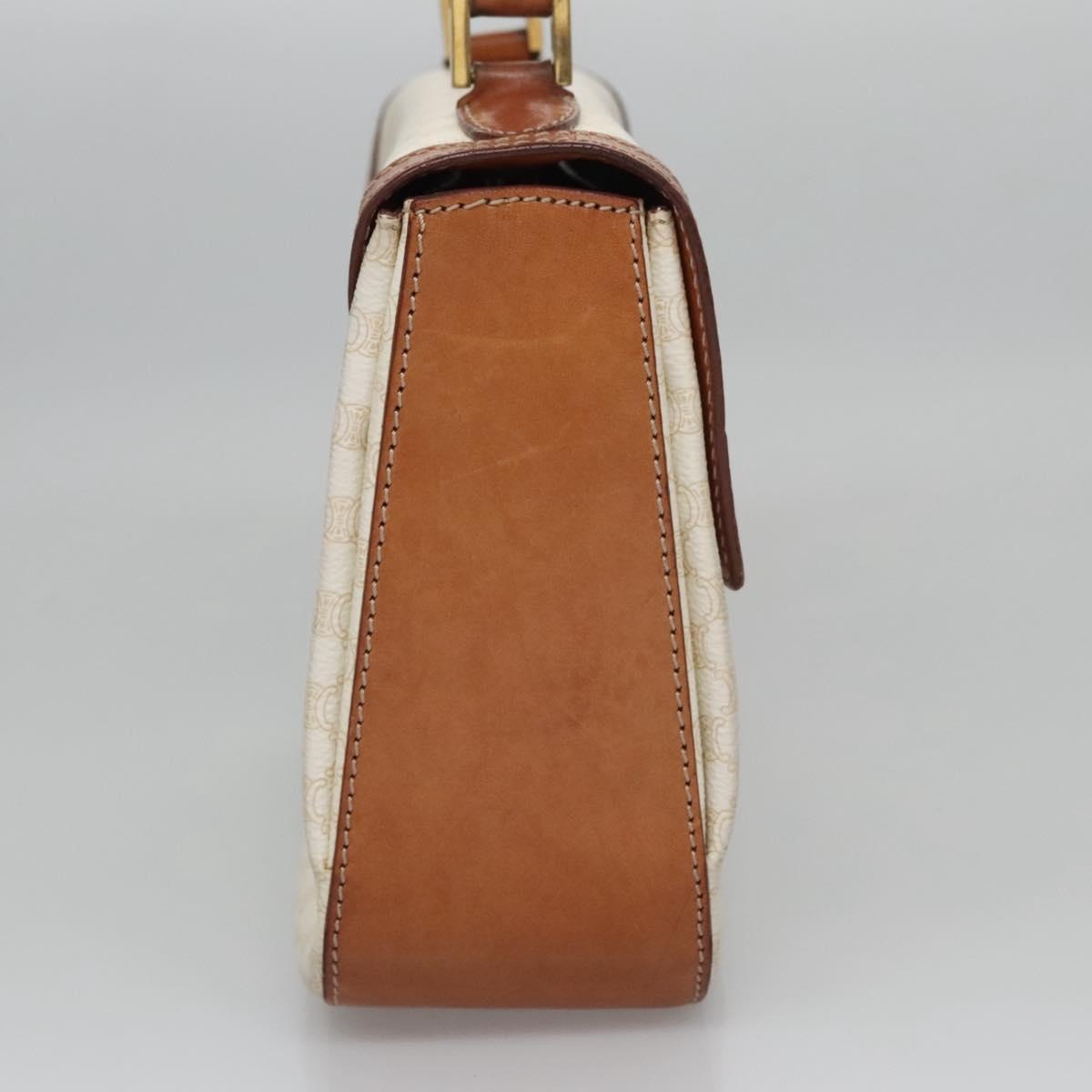CELINE Macadam Canvas Hand Bag Pvc Leather White - 4