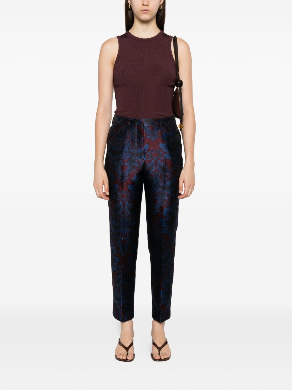 damask-print trousers - 2