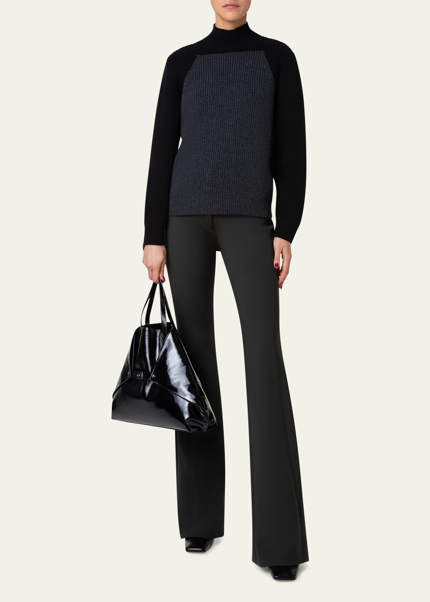 Ai Medium Lacquered Leather Tote Bag - 5