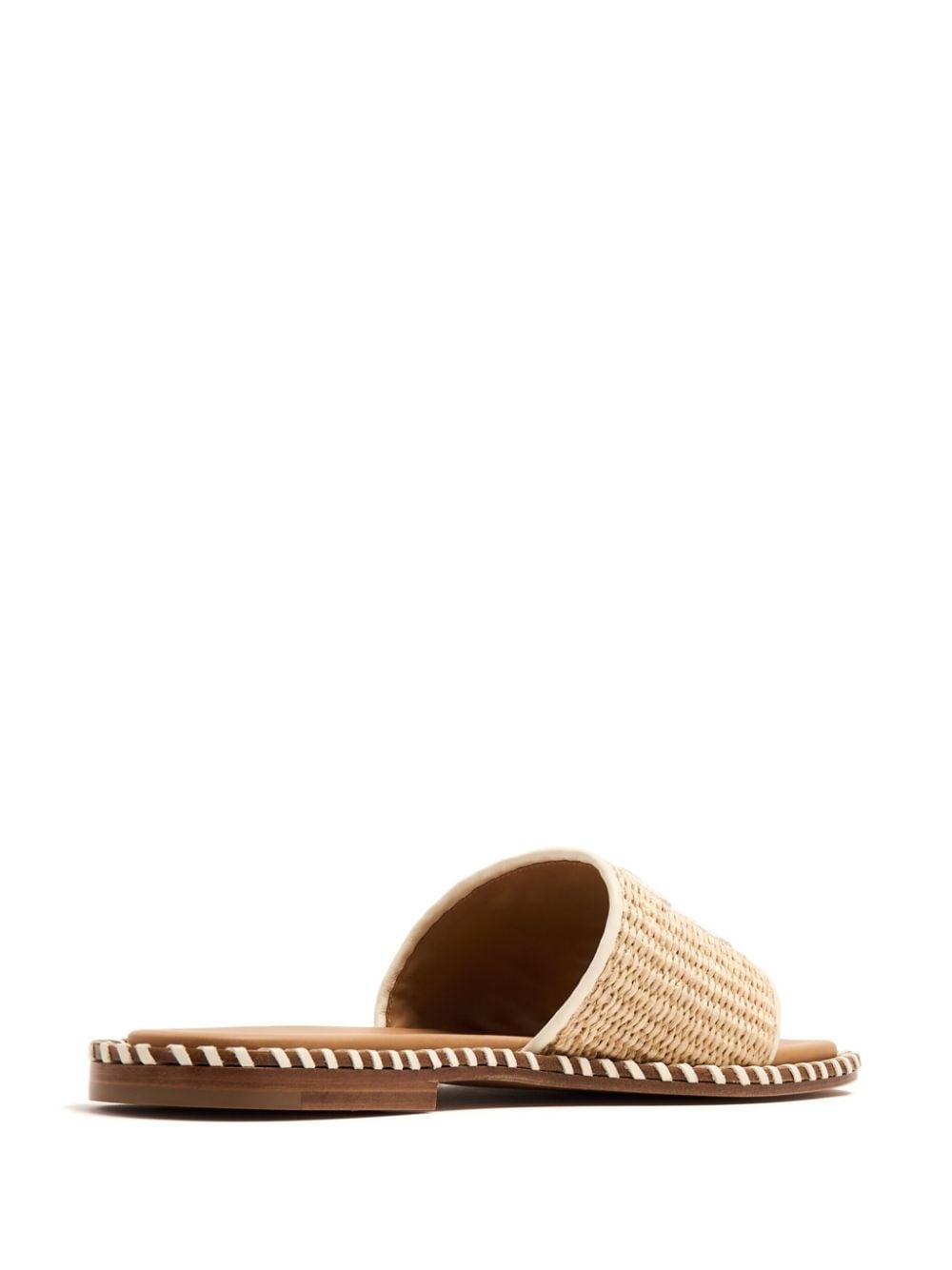 Twist Arrow-embroidered raffia slides - 3