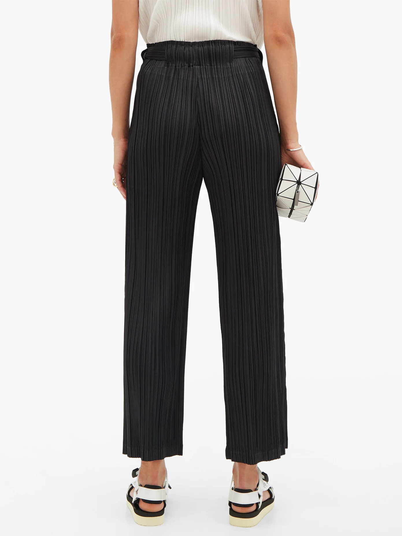 Tie-front technical-pleated trousers - 5