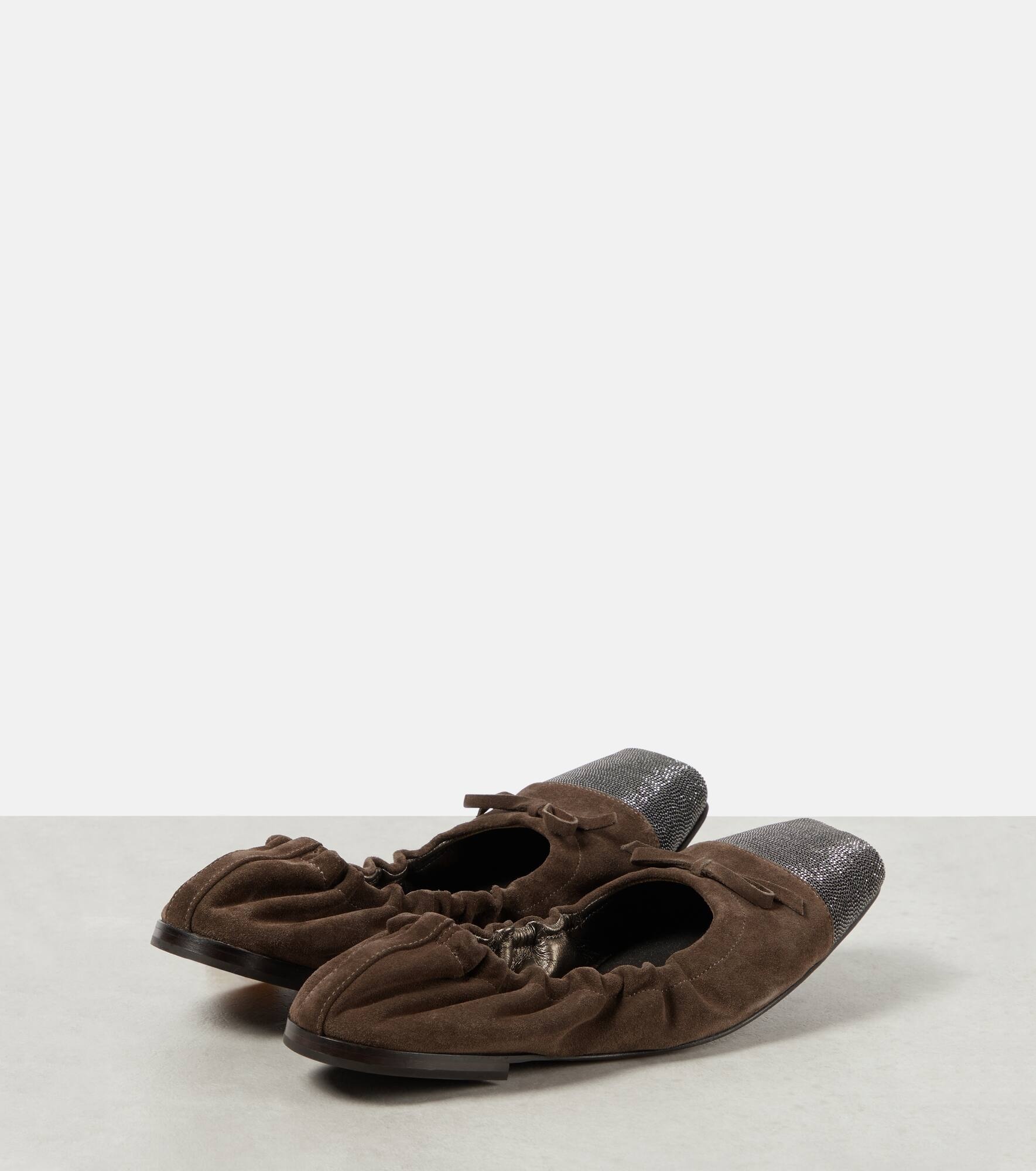 Embellished suede ballet flats - 3