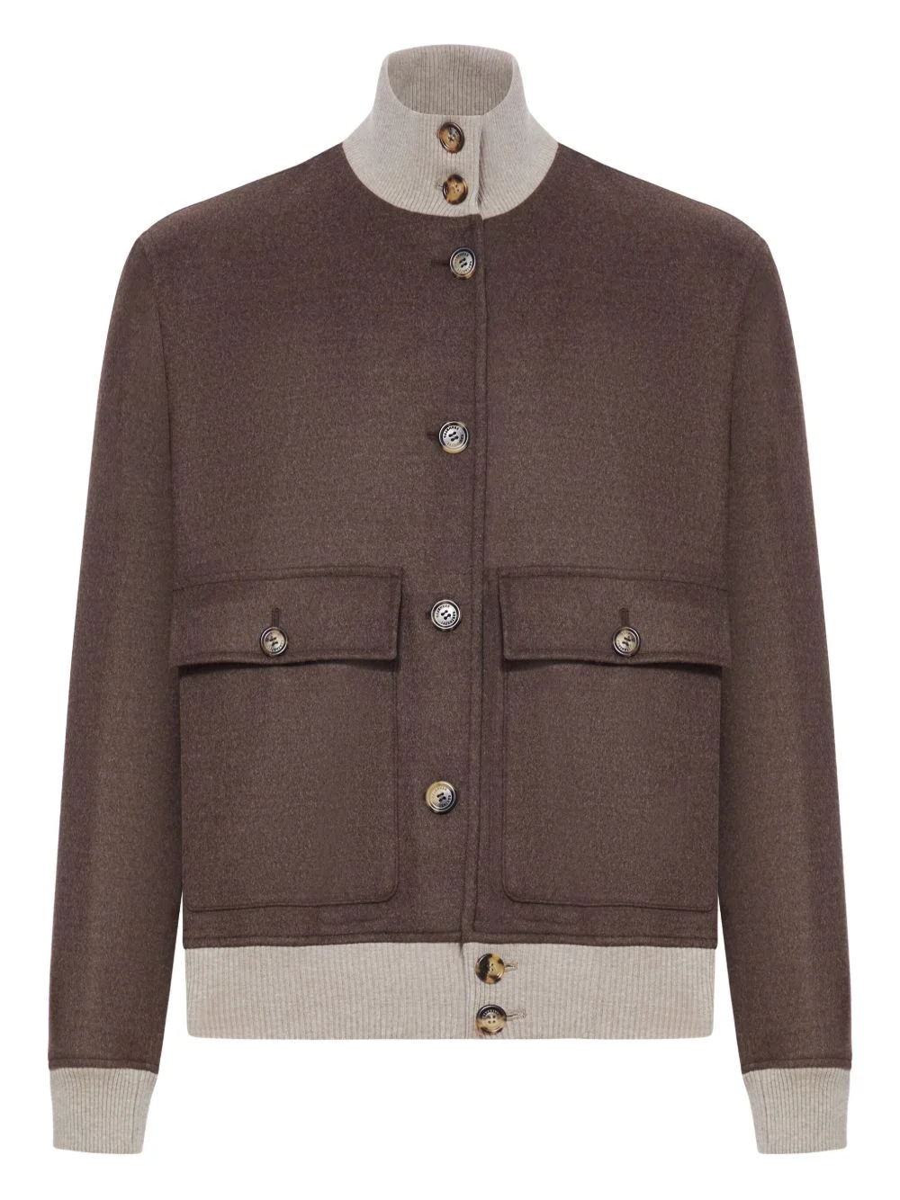 Double wool flannel bomber jacket - 1