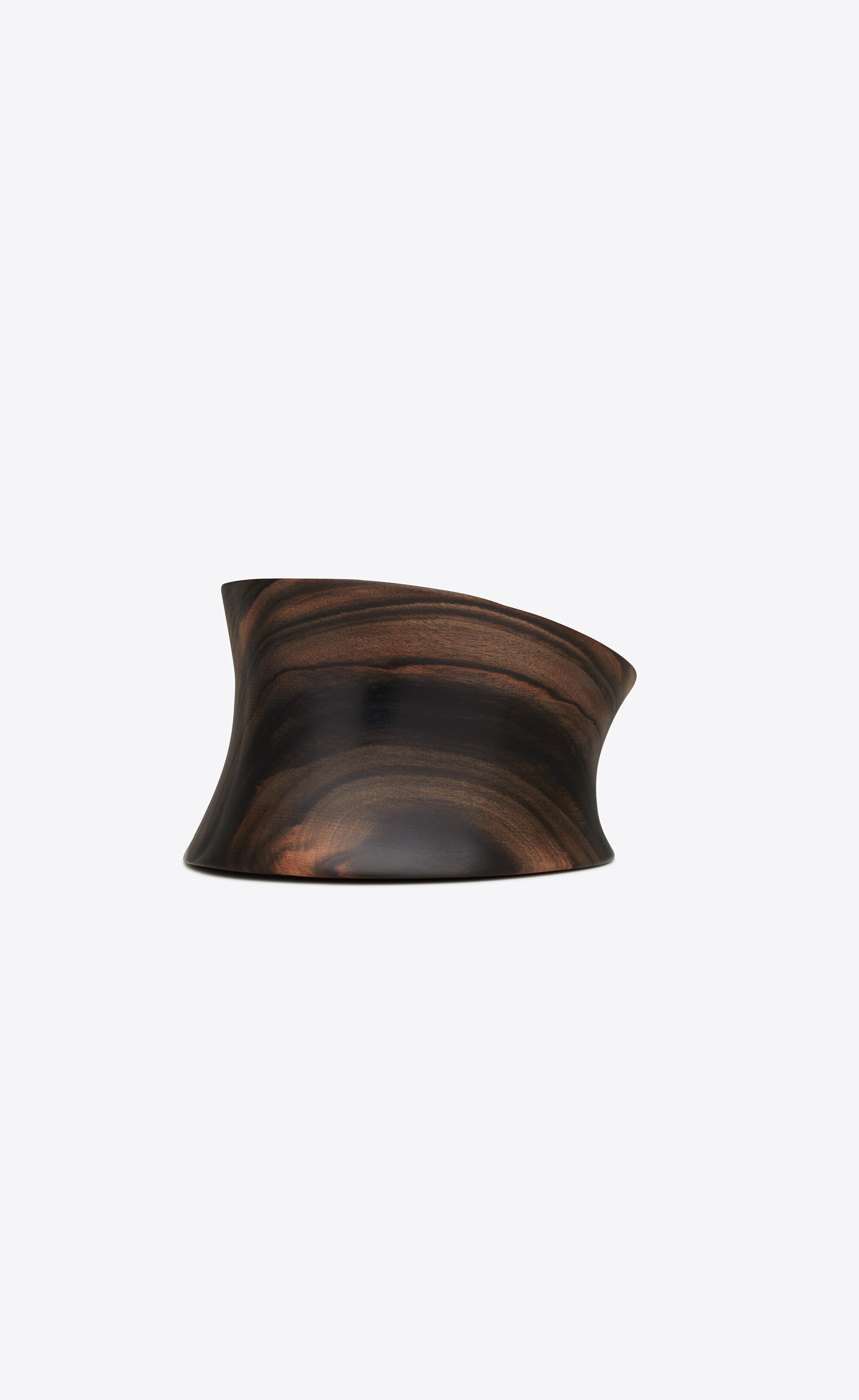 modernist curved cuff bracelet in wood - 1