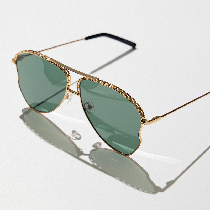 Kika Mendoza Sunglasses in Gold and Green 7