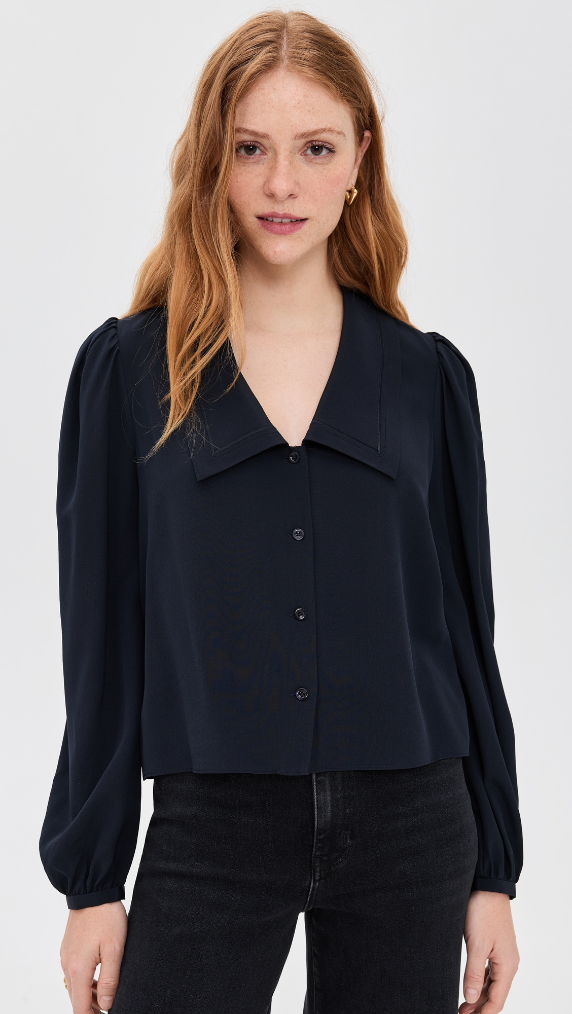 The Long Sleeve Silk Sailor Blouse - 6