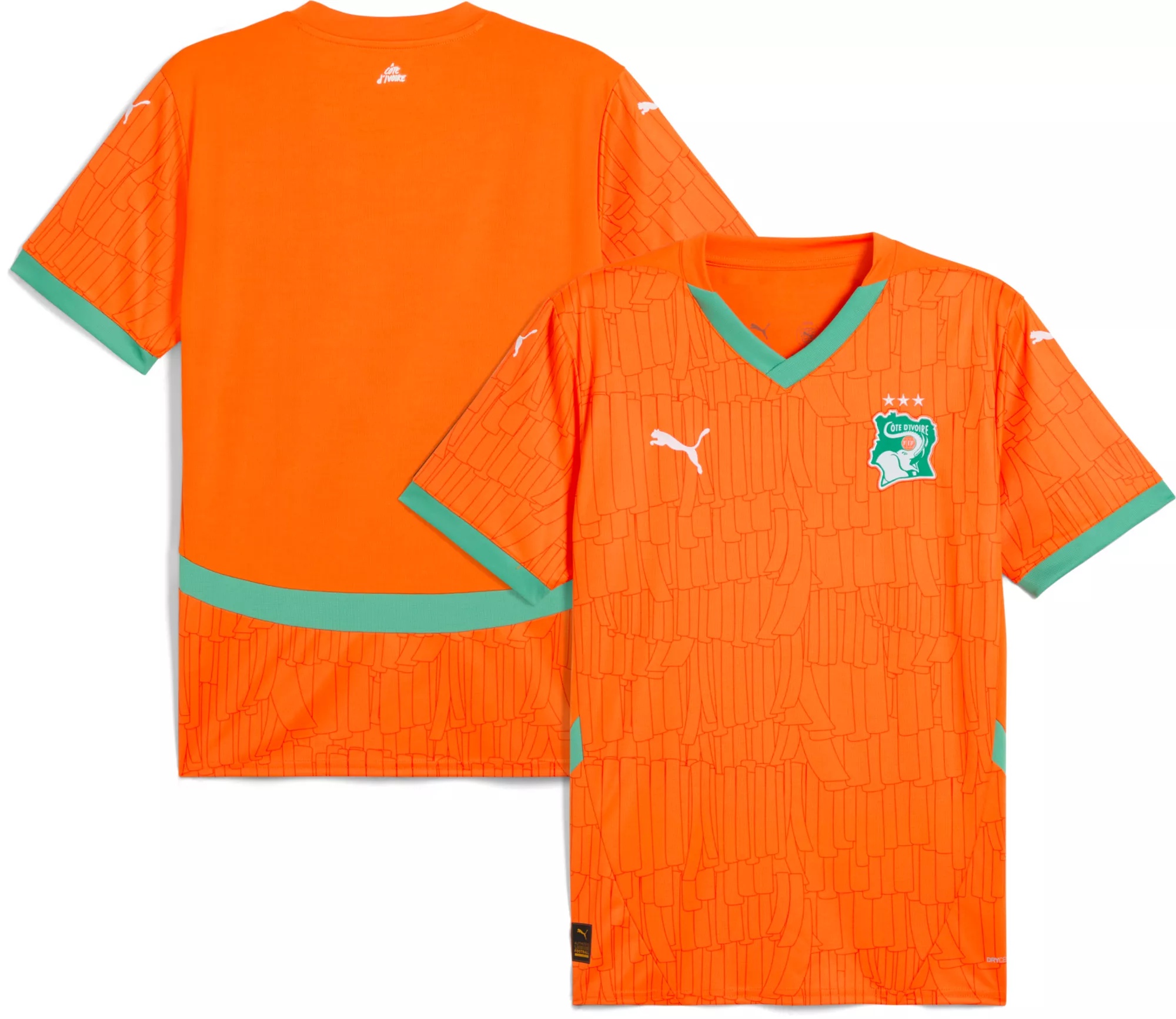 PUMA Men's Ivory Coast Orange Home Replica Jersey - 1