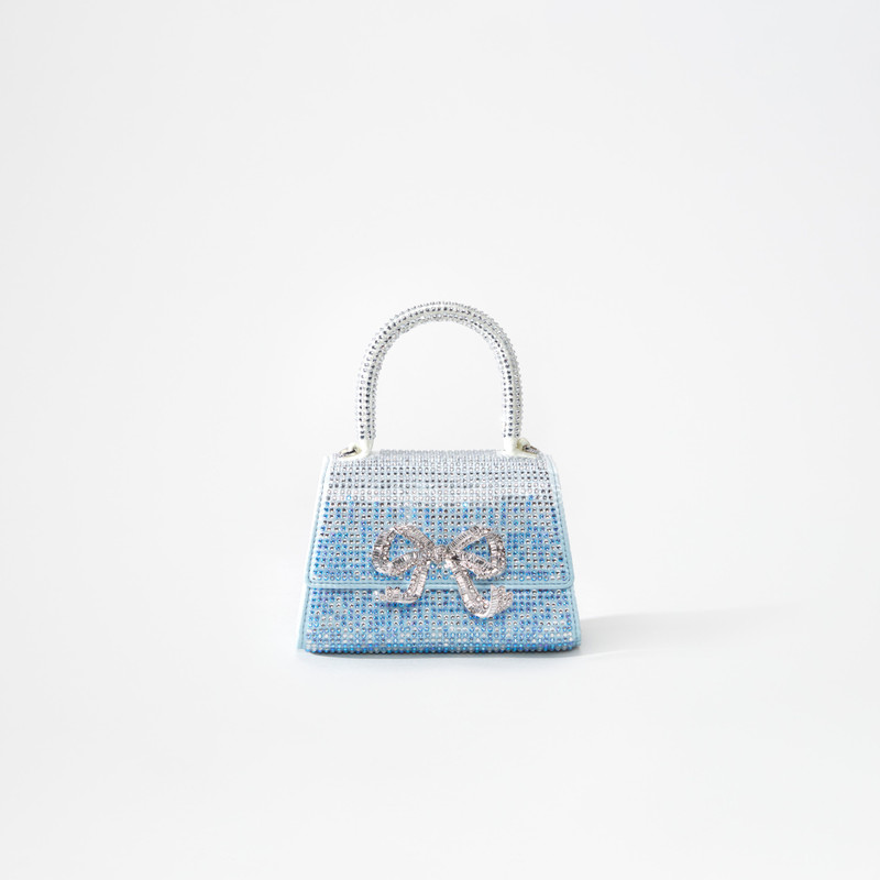 Blue Ombre Rhinestone Bow Micro Bag 1
