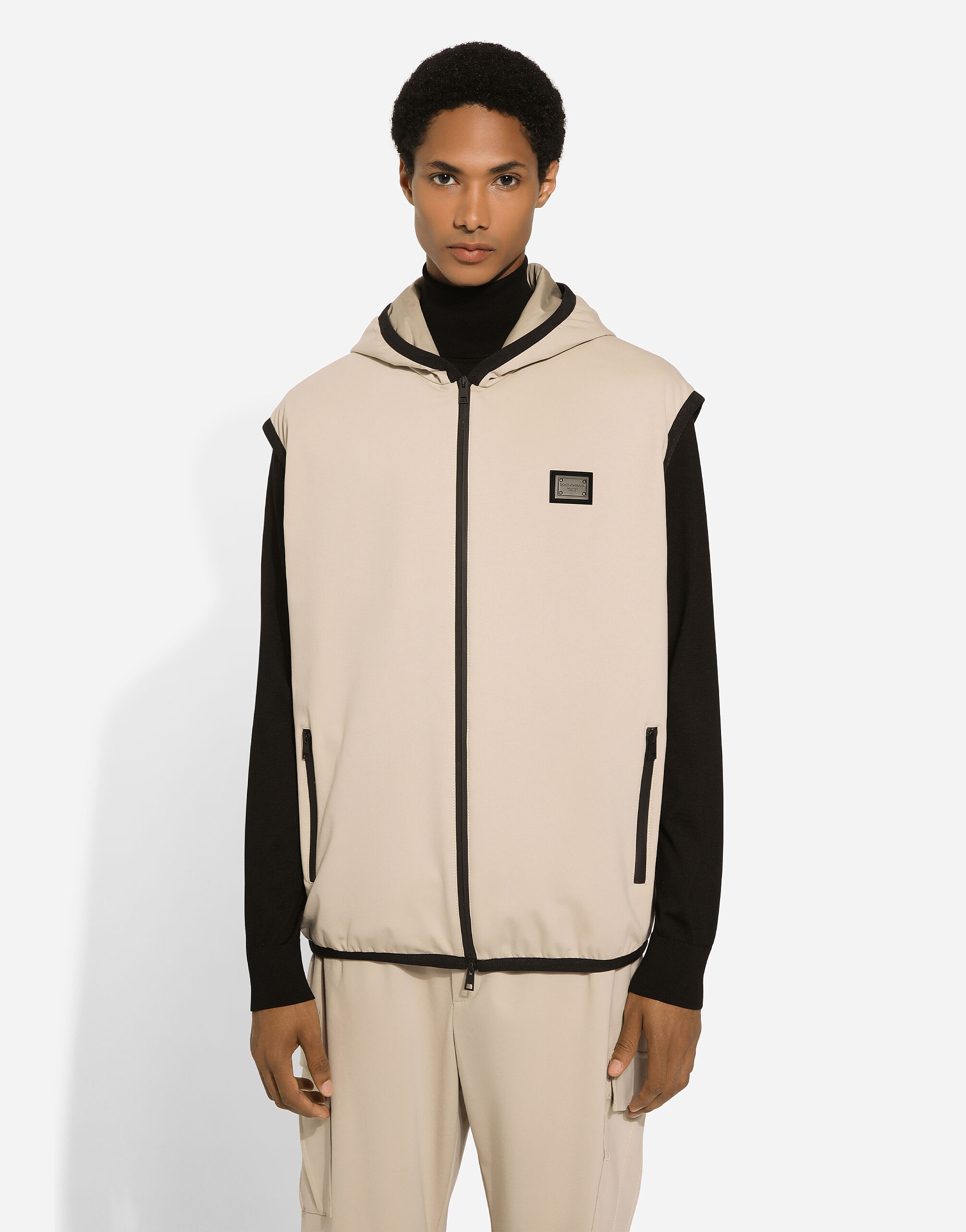Jersey vest with hood - 4