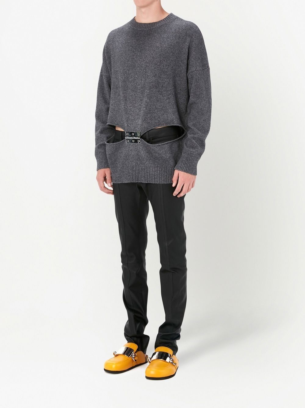 hinge-embellished cut-out jumper - 3