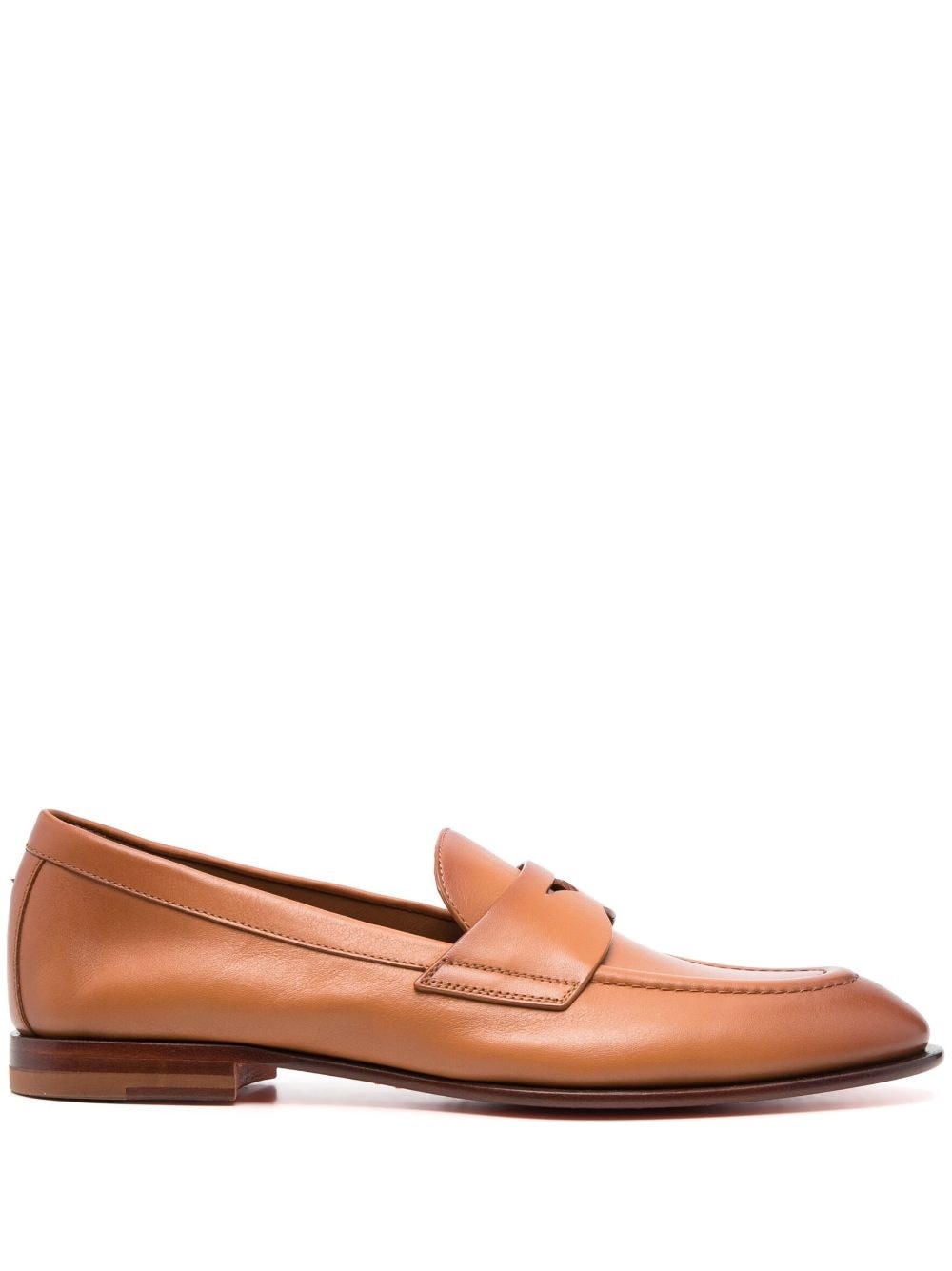 Santoni almond-toe suede loafers - Brown