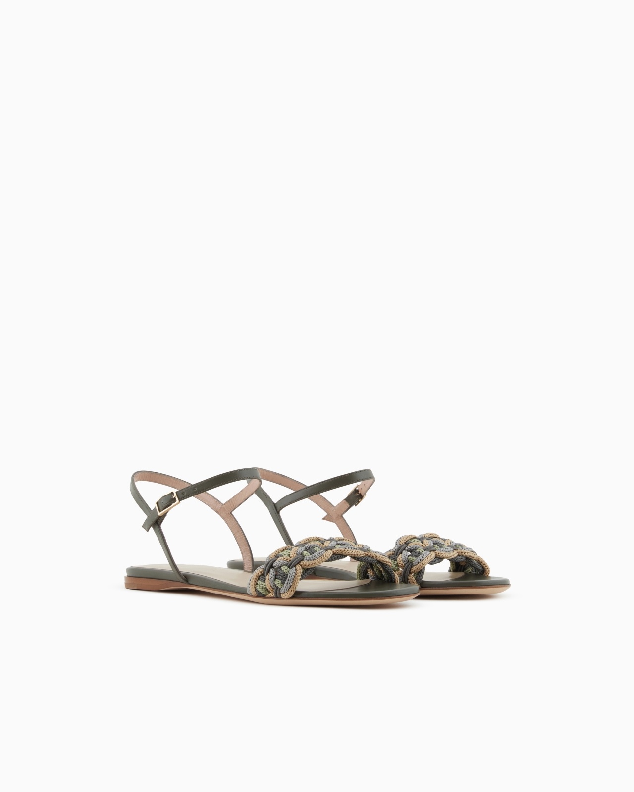 FLAT LEATHER SANDALS WITH SAUTAGE DETAIL - 2
