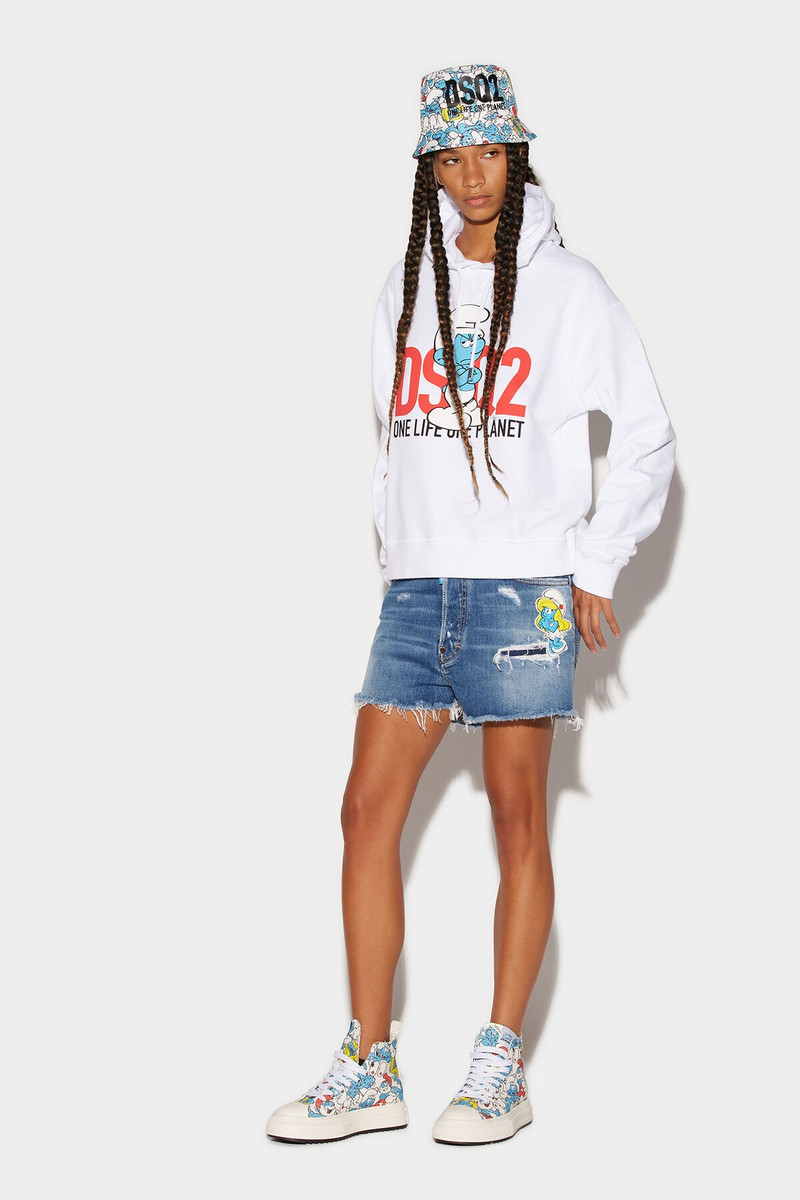 SMURFS BAGGY JEANS SHORTS 3