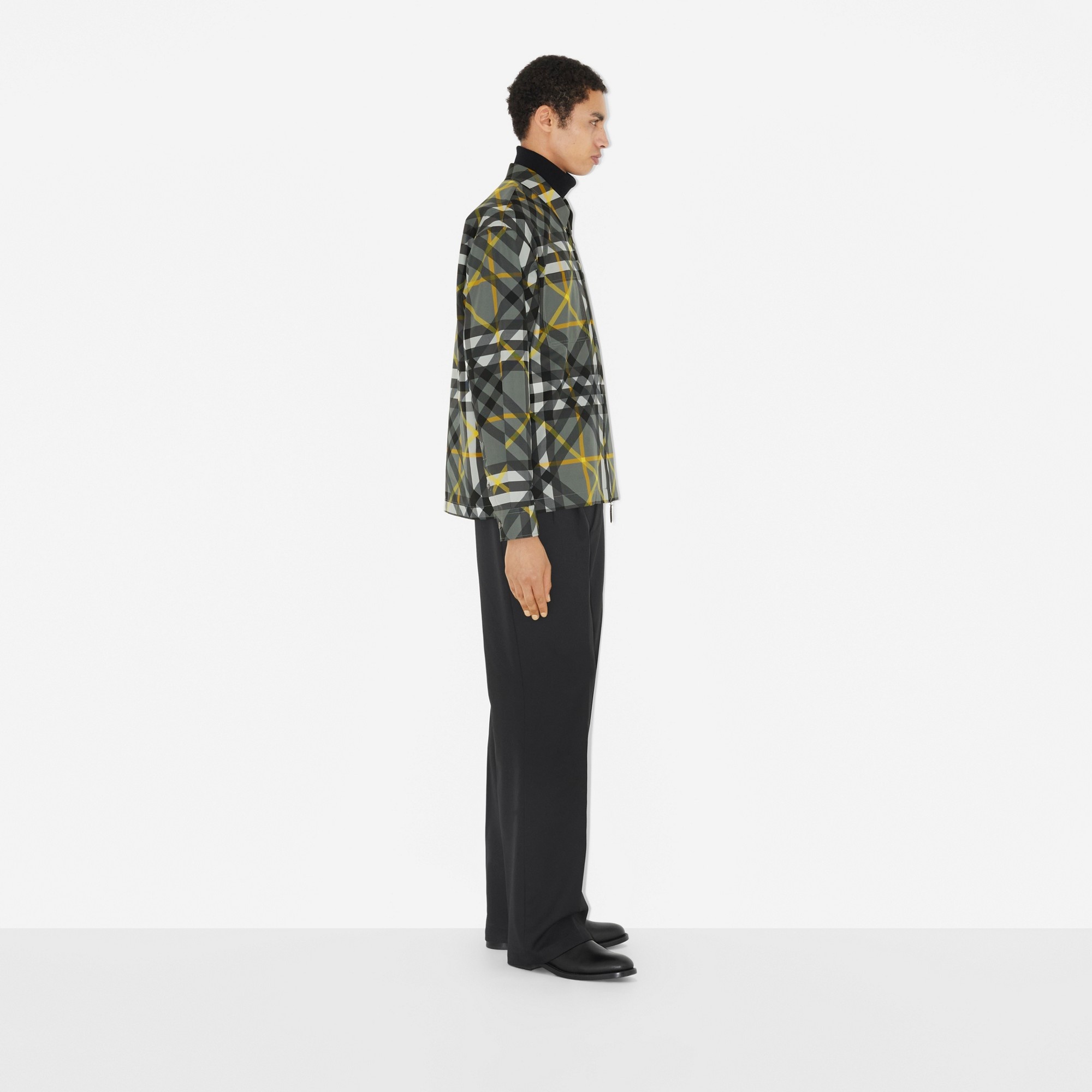 Layered Check Cotton Harrington Jacket - 3