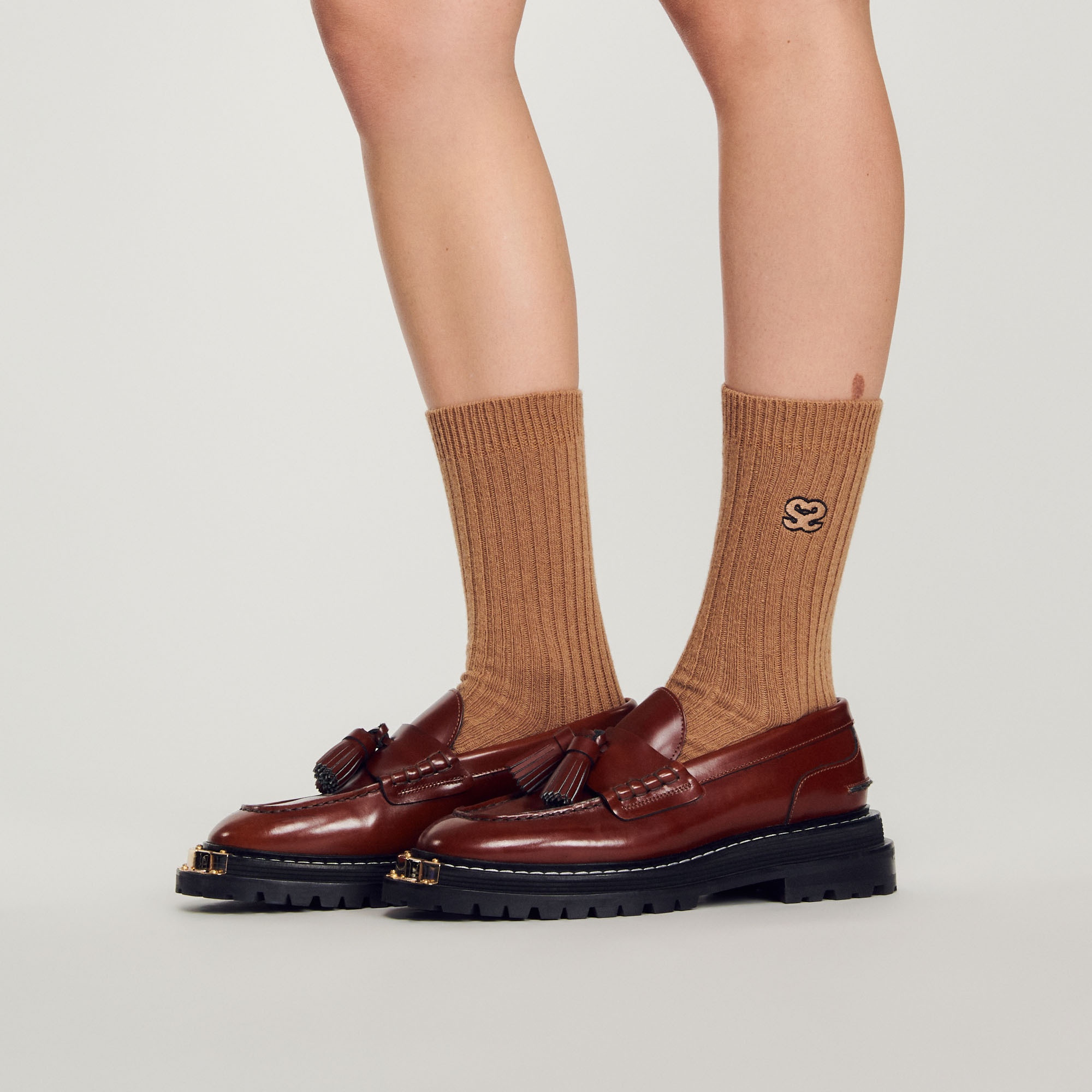 Ribbed knit socks - 1