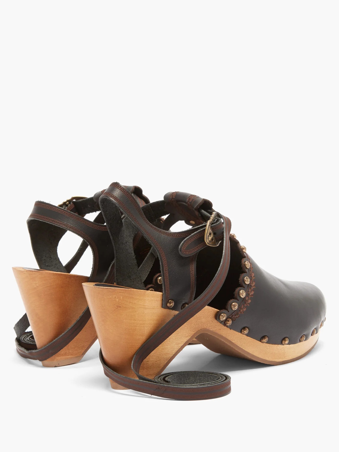 Tulee studded leather clog sandals - 4