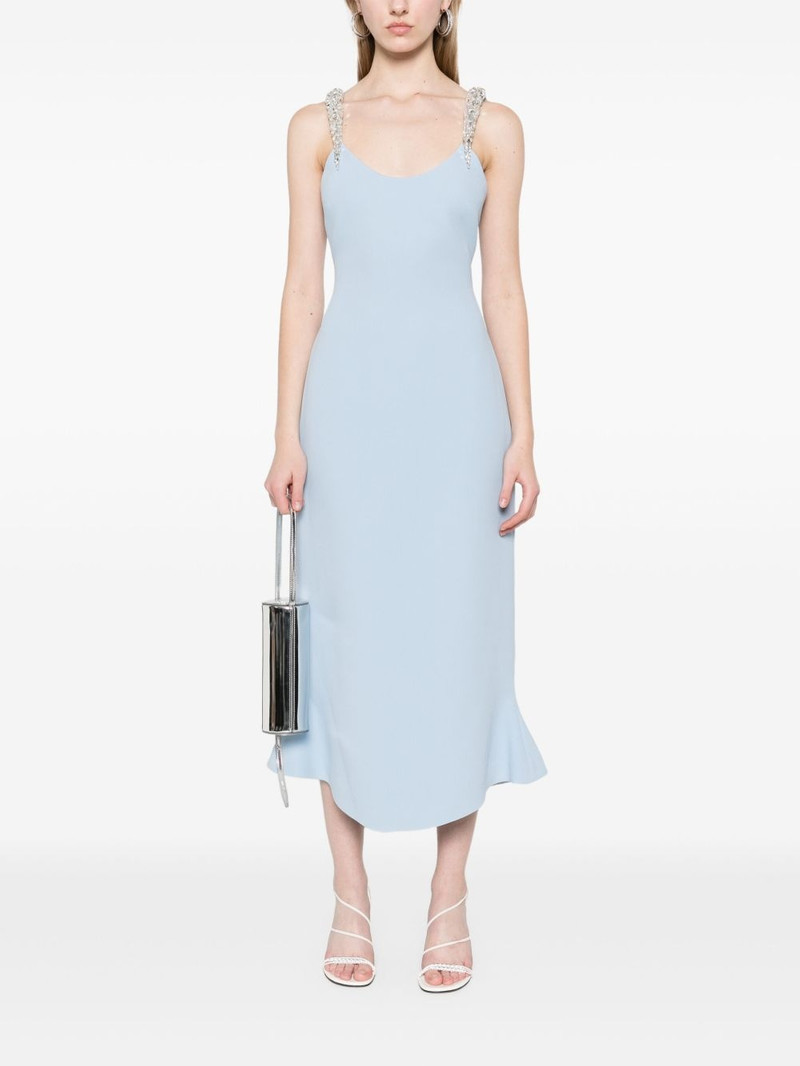 David Koma crystal claw-embroidered flounce dress outlook