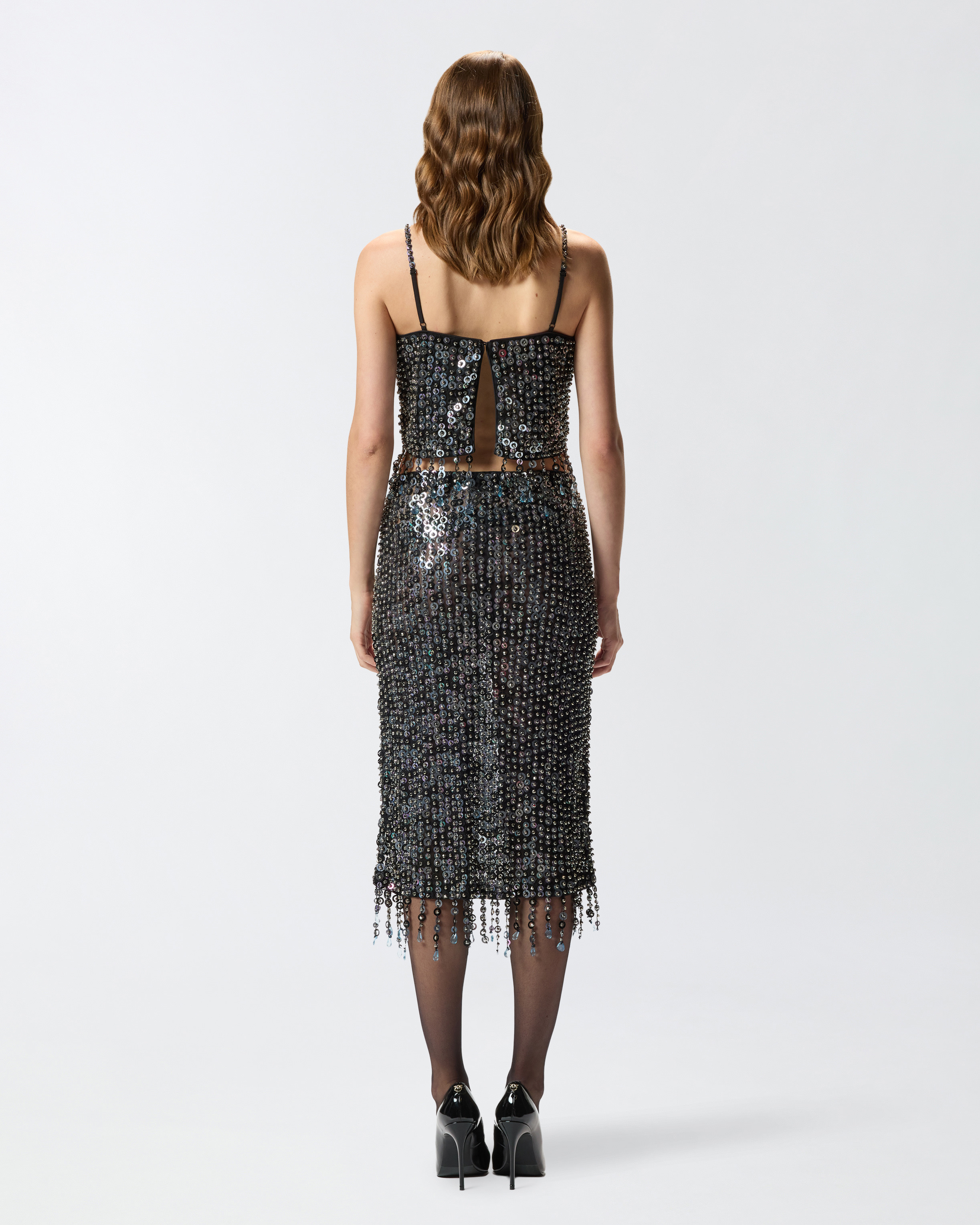 PENCIL SKIRT WITH SEQUINS AND CRYSTALS - 4