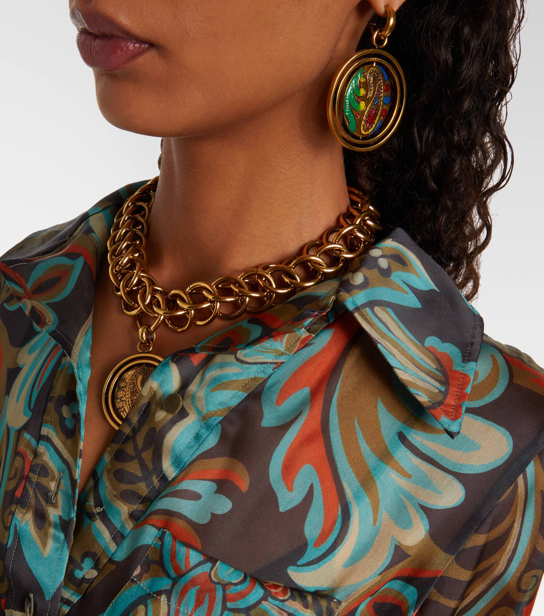 Paisley fringed silk gown - 4