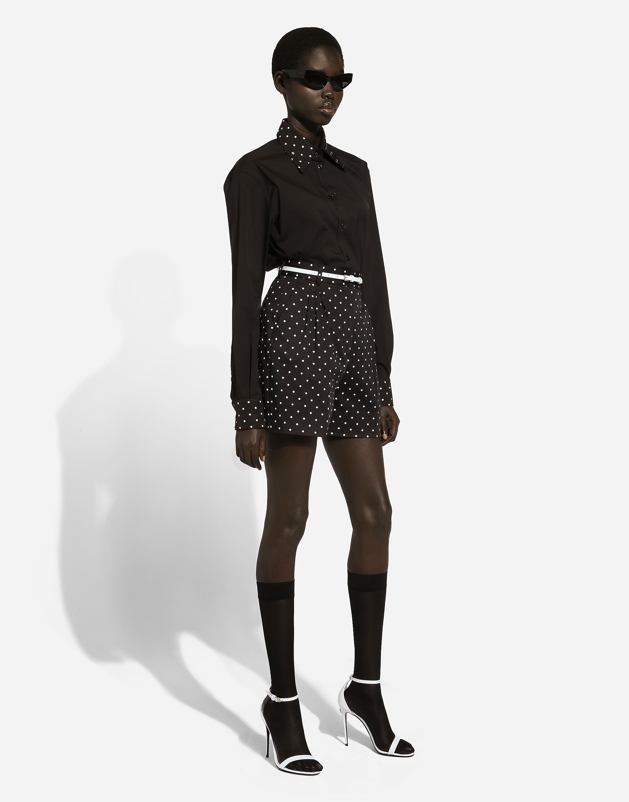 Polka-dot cotton shorts - 7