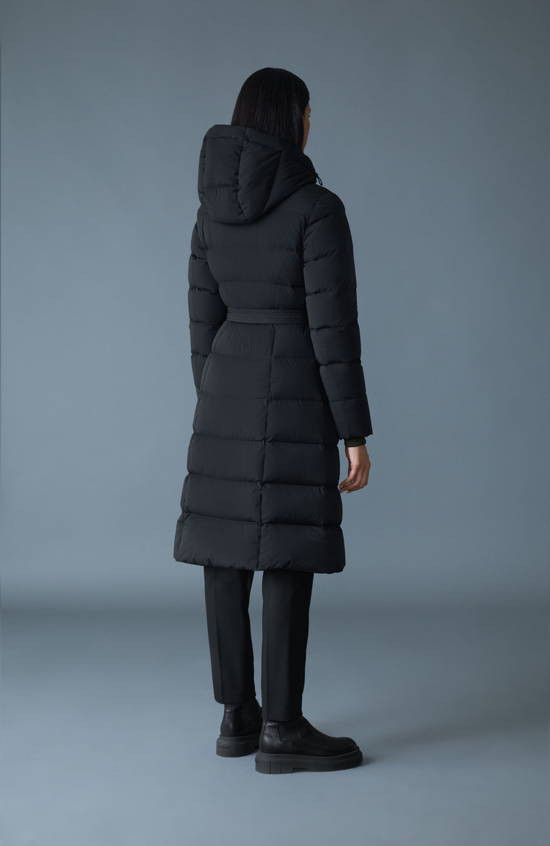 CORALIA-CITY Recycled Down Coat with Storm Visor and Belt 5