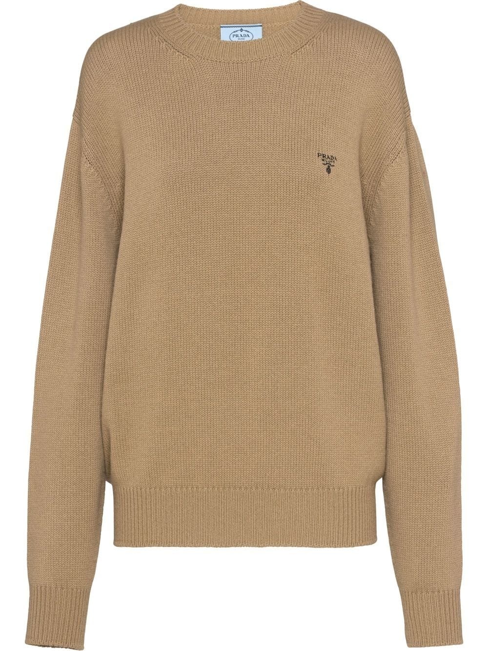 logo-embroidered cashmere jumper - 1