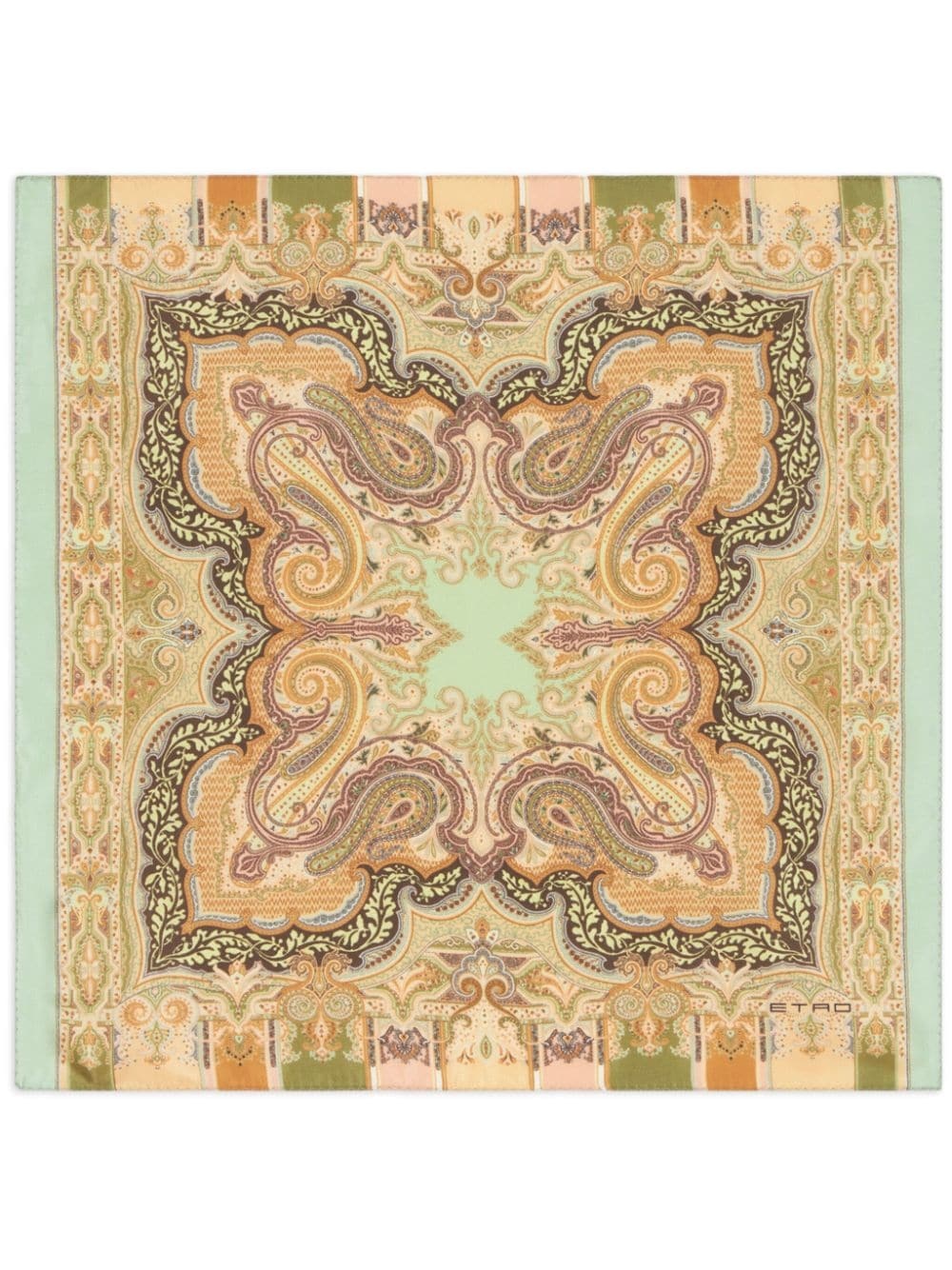 abstract-print silk pocket square - 1