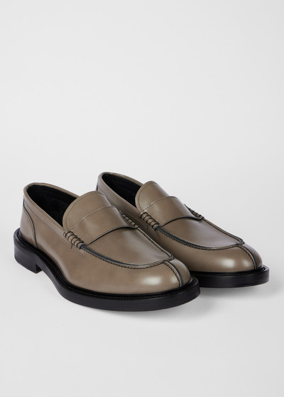 Paul Smith Grey Leather 'Rossini' Loafers outlook