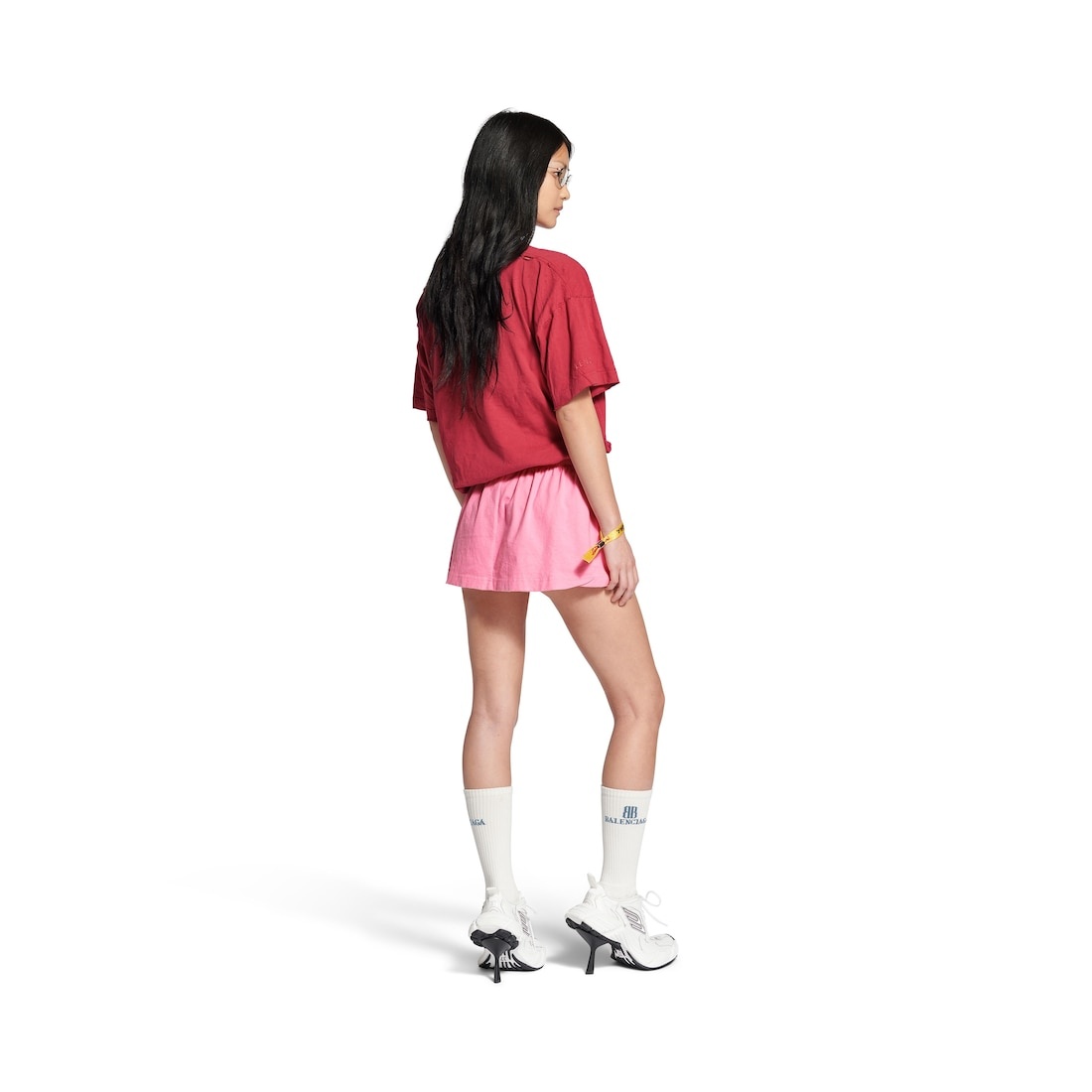 Women's Laurel Classic Football Shorts Mini Skirt in Baby Pink - 4