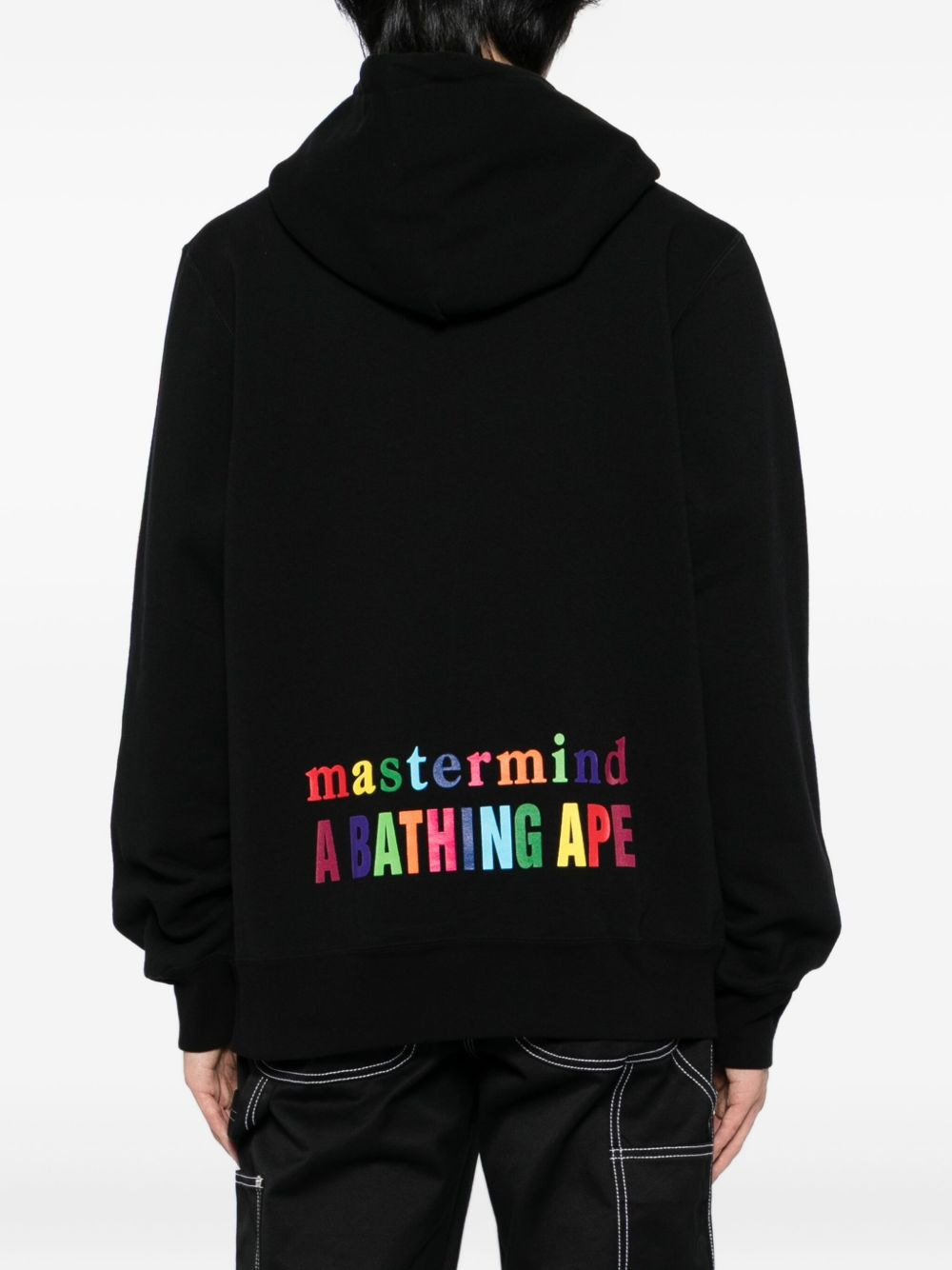 x Bape logo printed hoodie - 4