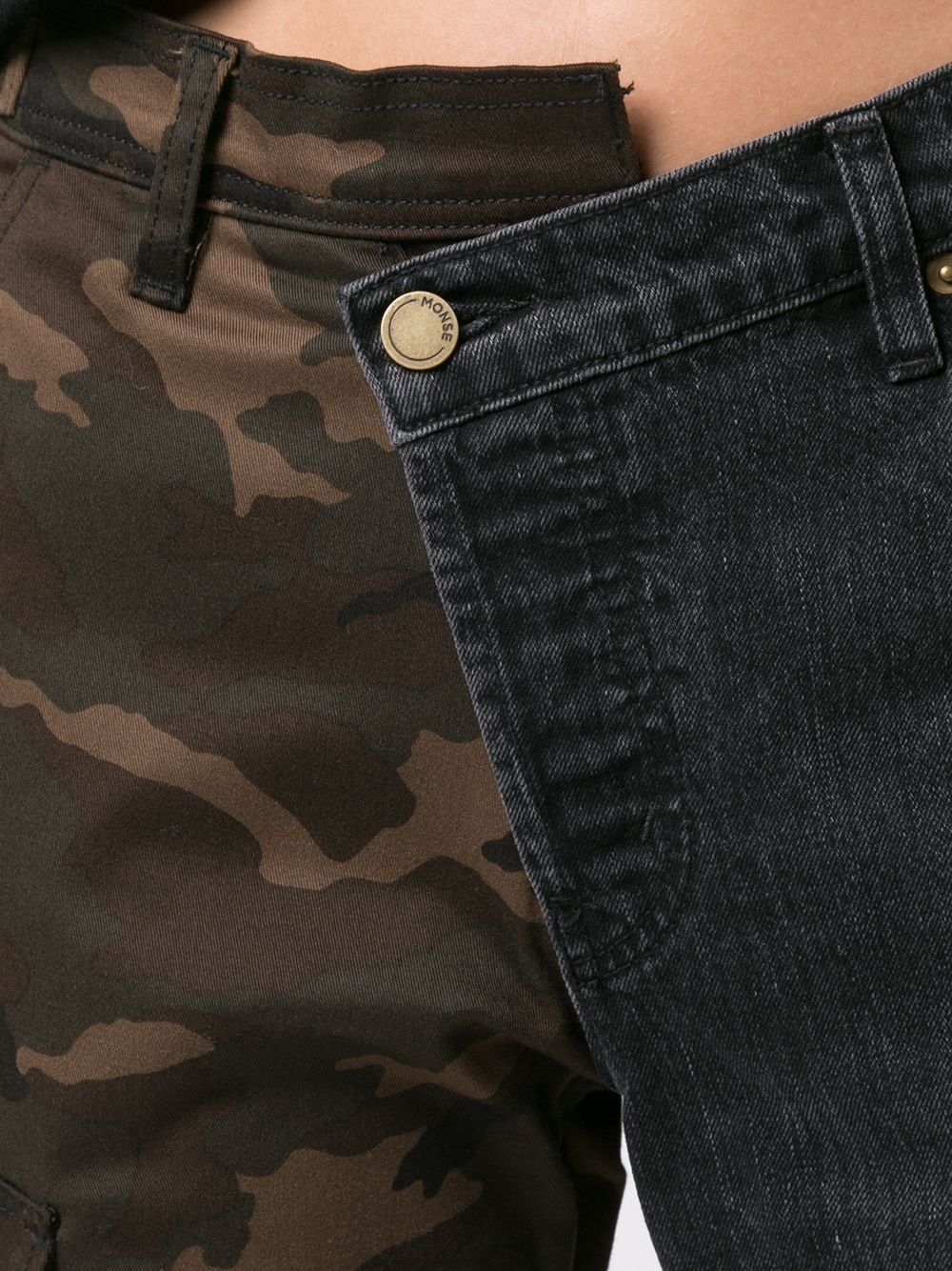 split camouflage cargo jeans - 5