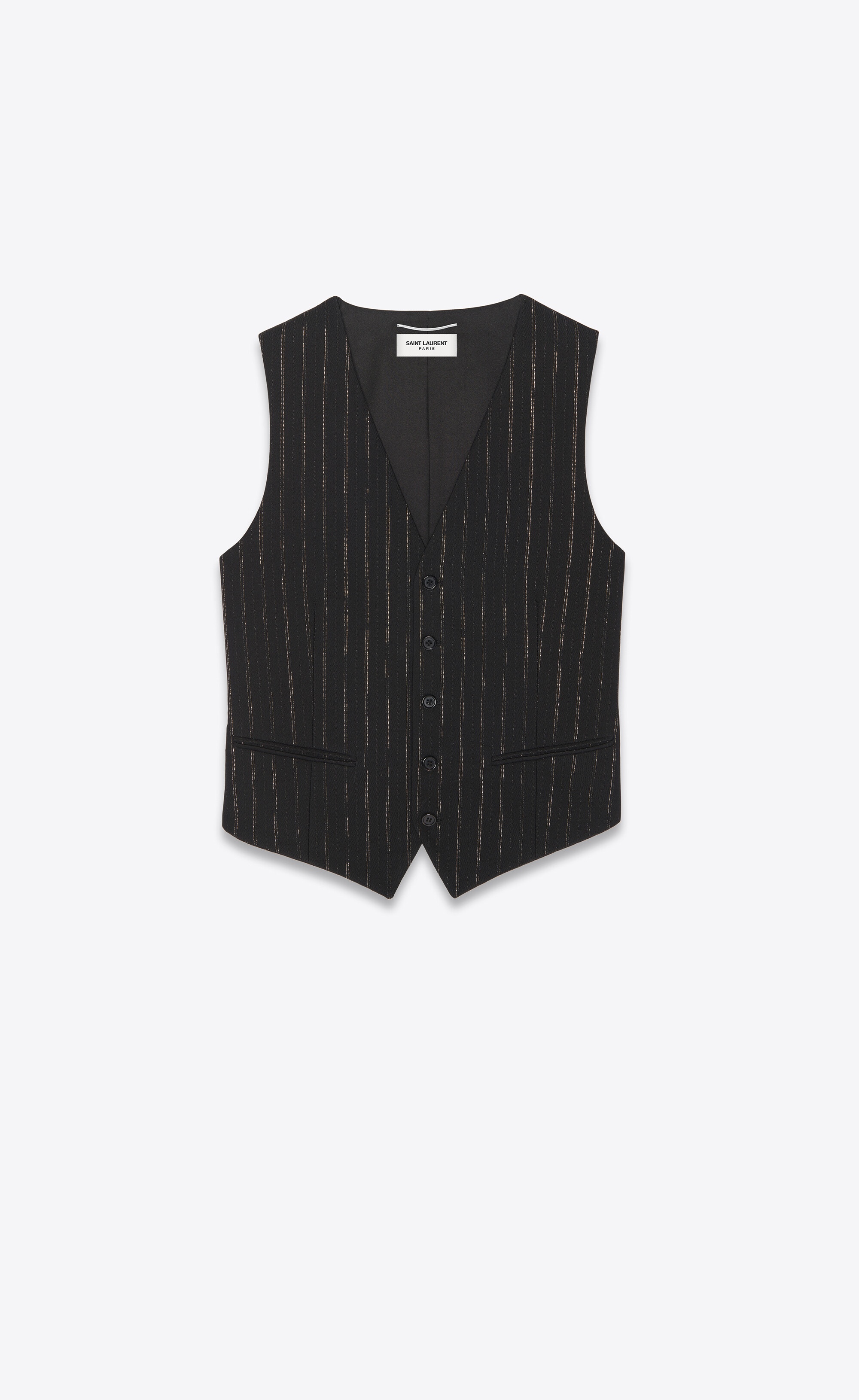 fitted vest in pinstripe wool - 1