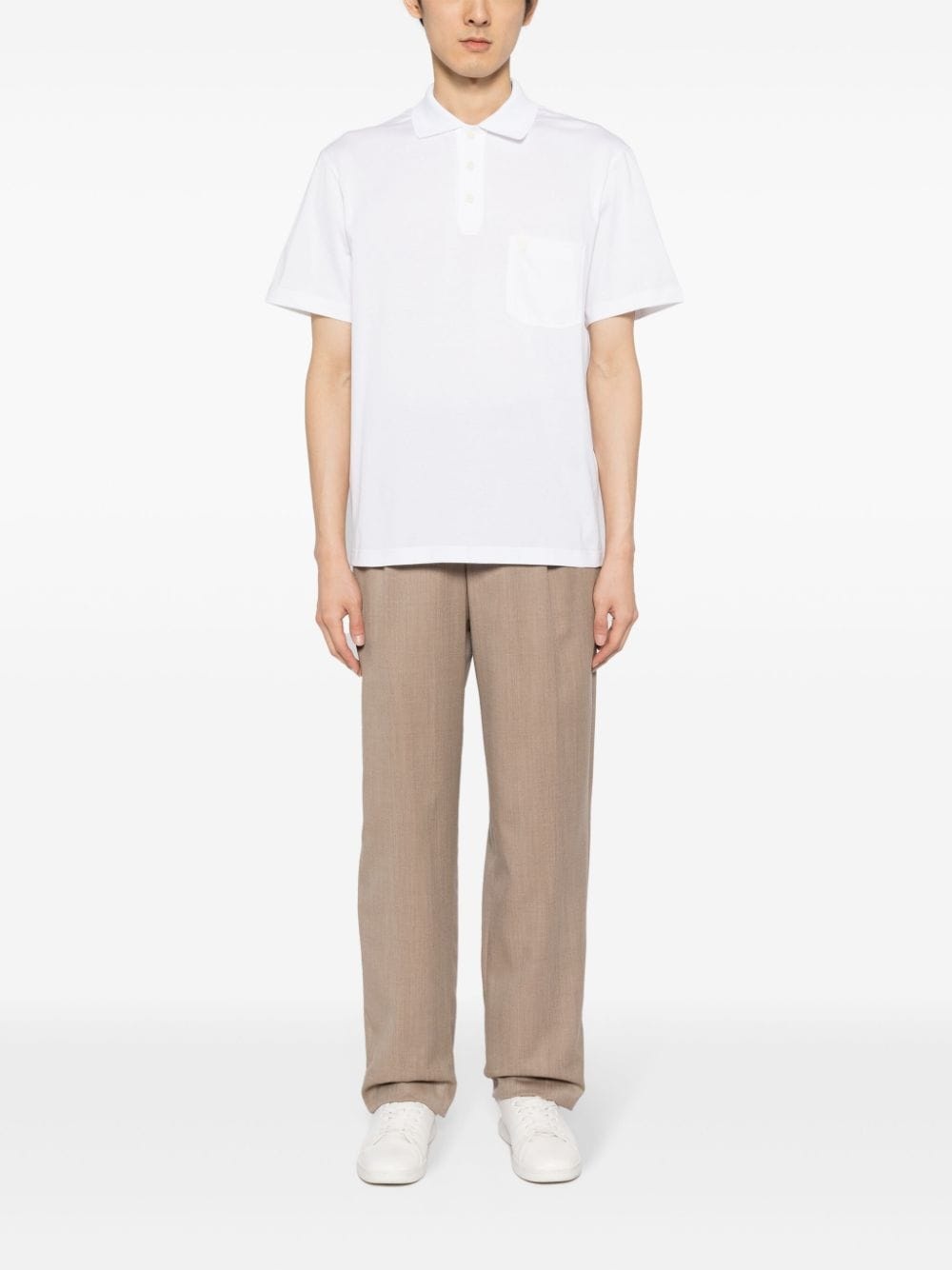 logo-tag cotton polo shirt - 2
