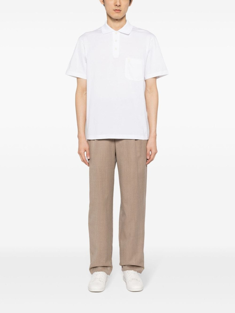 Brioni logo-tag cotton polo shirt outlook