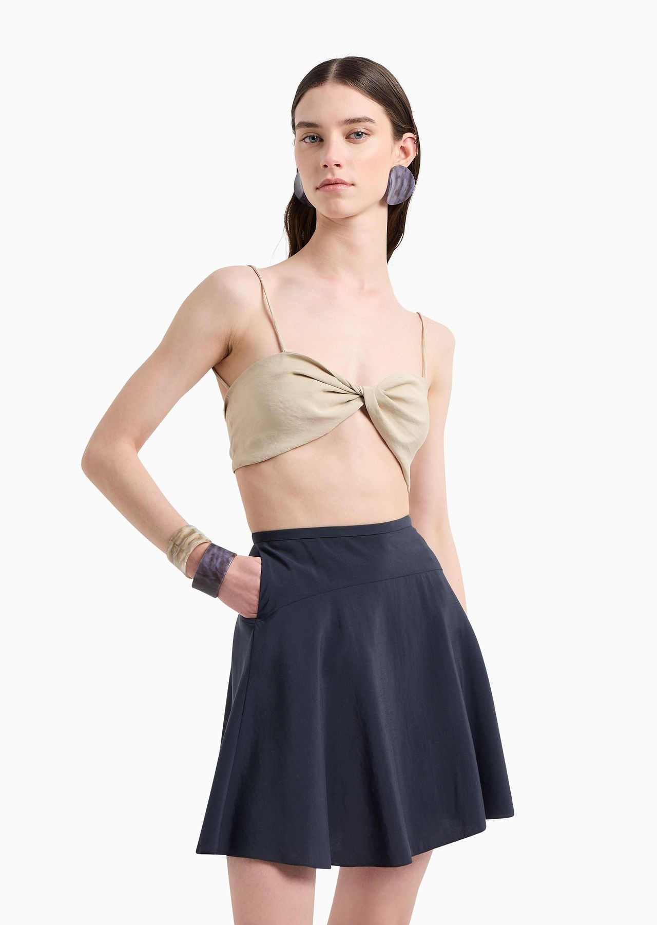 Flowing skirt in washed matte modal - 2