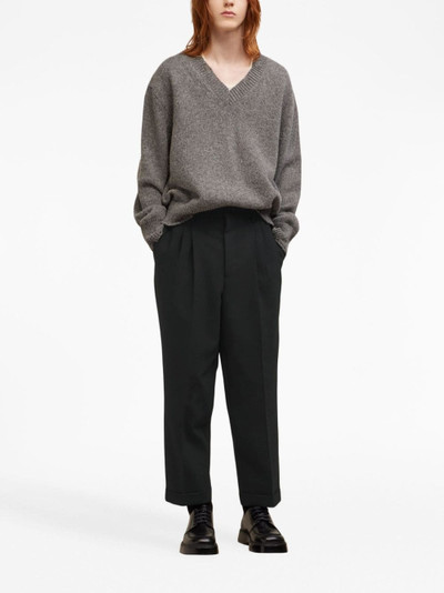 AMI Paris box-pleated cropped trousers outlook