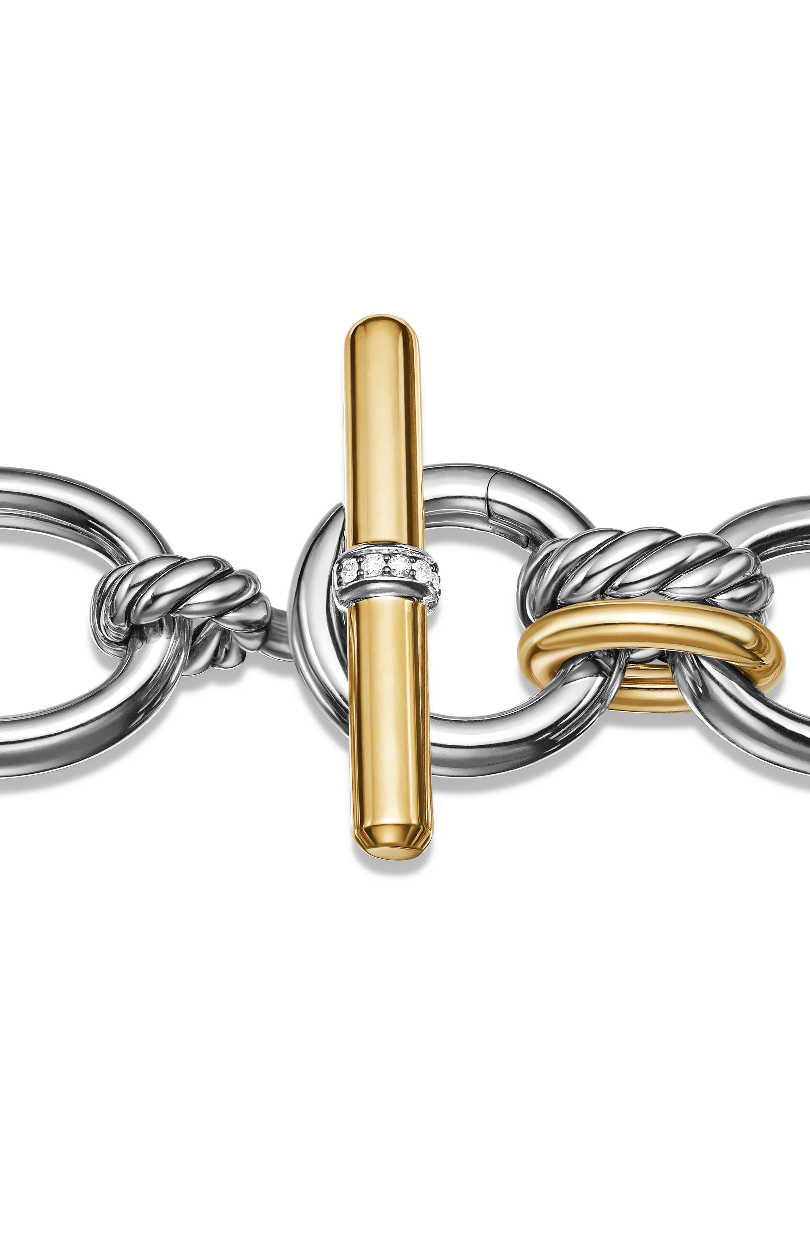 David Yurman Mercer­™ 18K Gold & Sterling Silver Chain Bracelet with Pavé Diamonds in Sterling Silve - 3