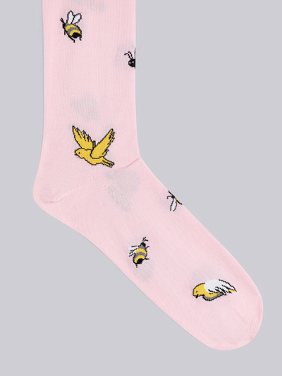 Thom Browne Fun-Mix Mercerized Cotton Birds and Bees Mid Calf Socks outlook