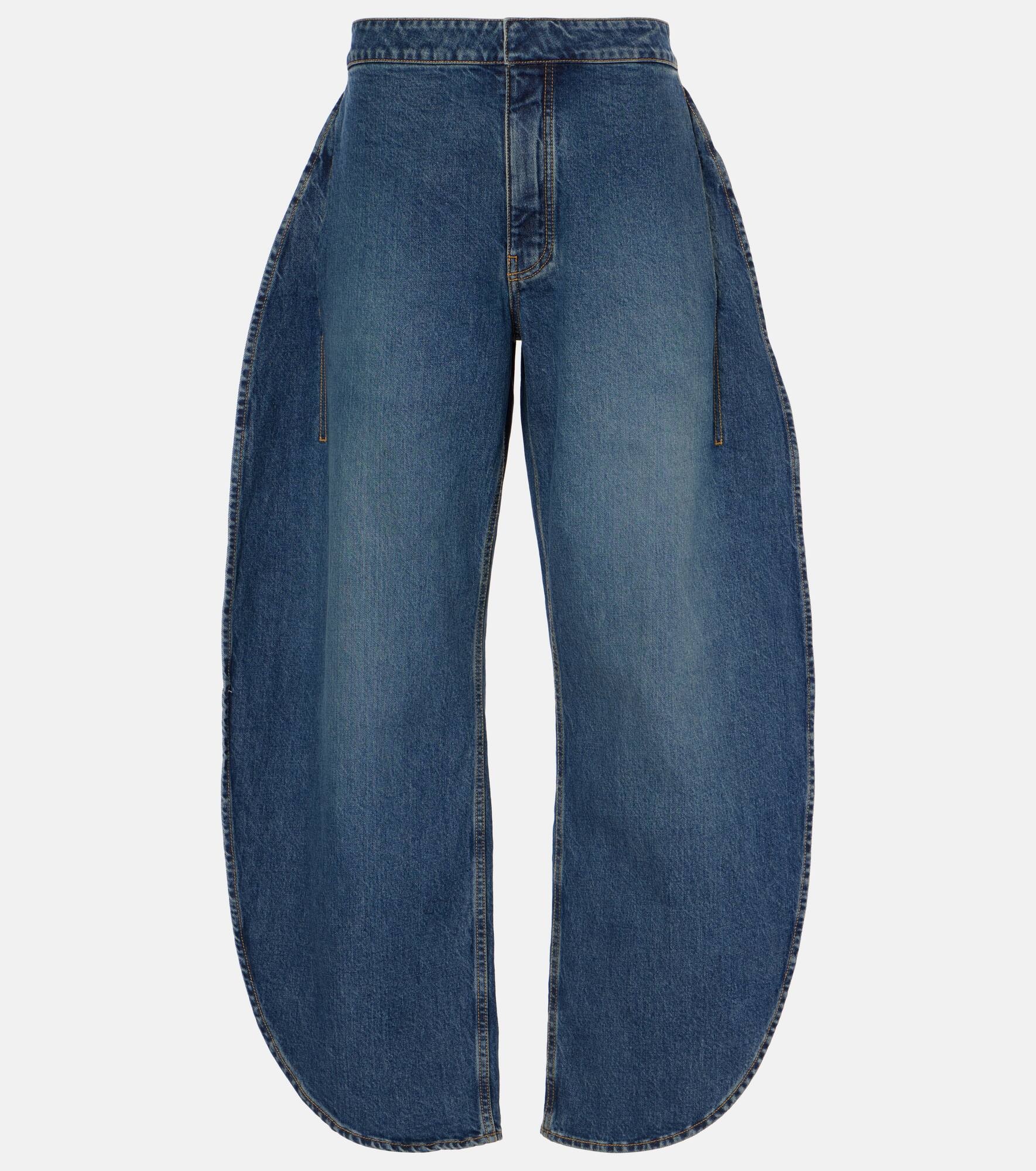 Petal high-rise barrel-leg jeans - 1