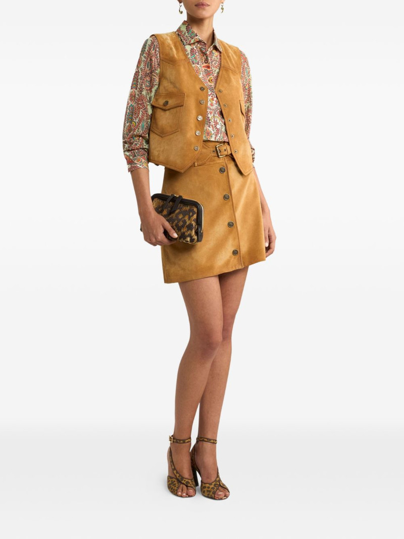Etro buckle button suede mini skirt outlook