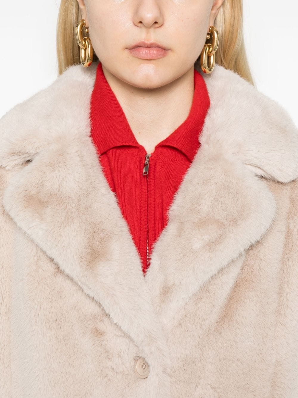 faux-fur coat - 10