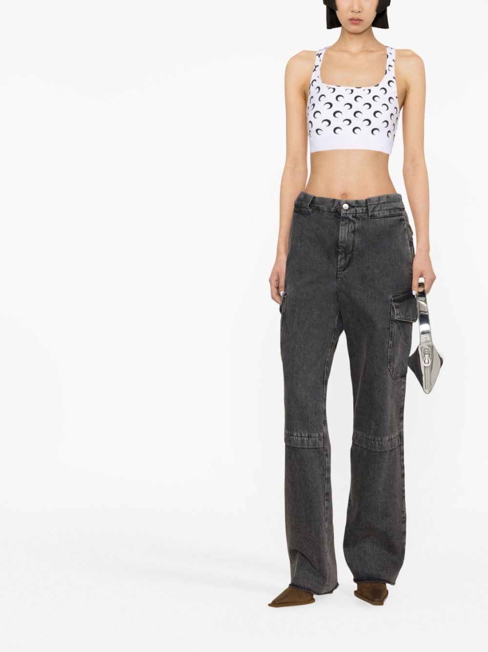 Crescent Moon-print crop top - 3