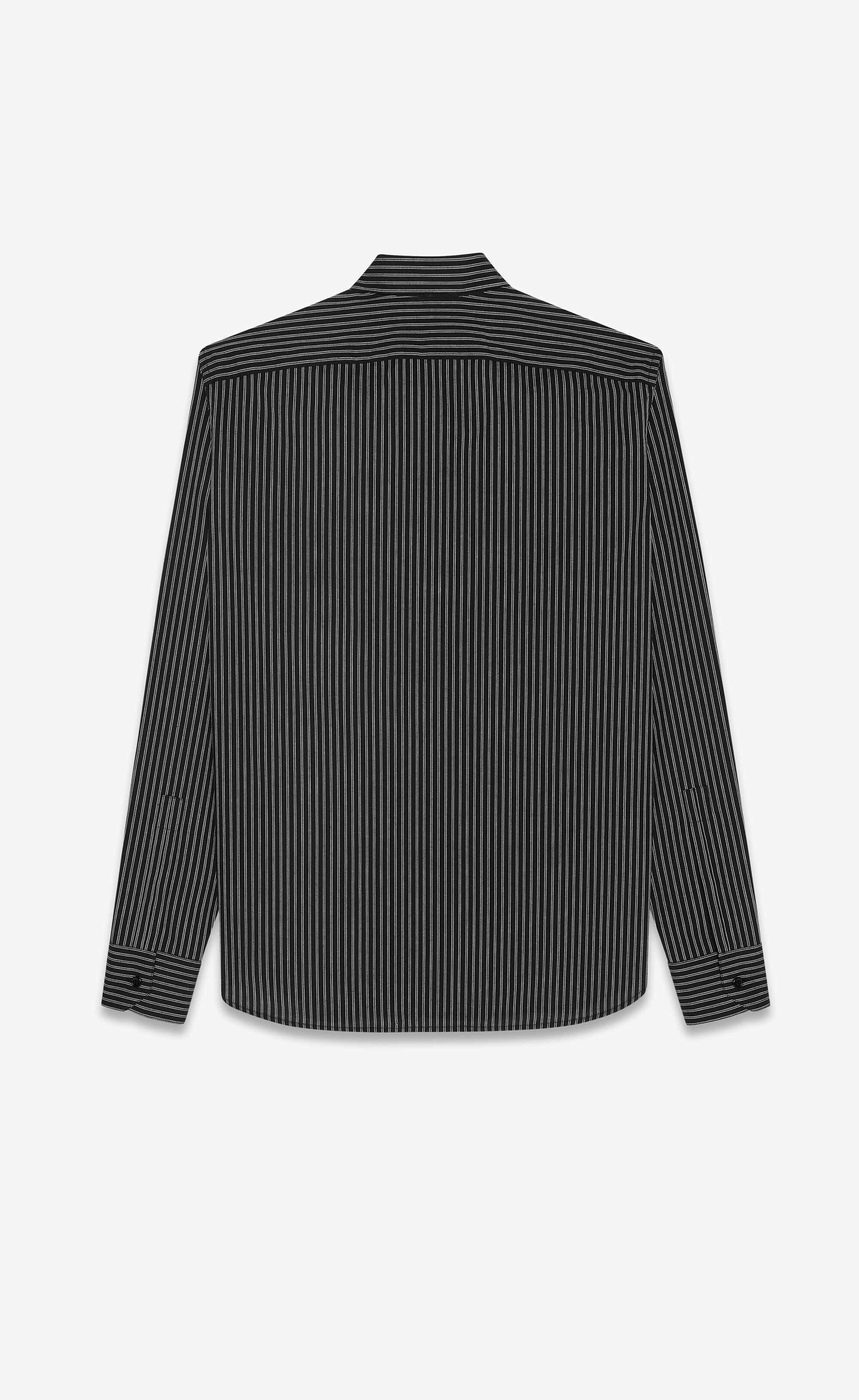 yves collar classic shirt in striped cotton - 2