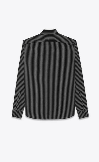 SAINT LAURENT yves collar classic shirt in striped cotton outlook